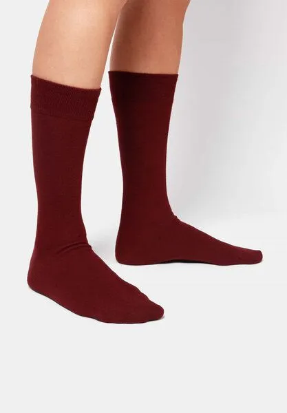DillySocks DillySocks Socken „One Color Smooth“, Smooth wine red, – Produktbild 1 von 4