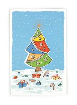 El Puente El Puente Weihnachtskarte "Weihnachtsbaum mit Geschenken" | Fair Trade & Handmade aus Indien – Produktbild 1 von 1