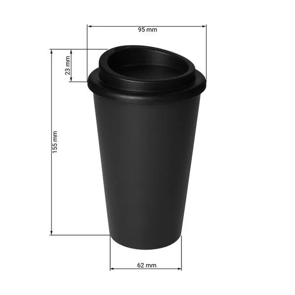 elasto elasto To-Go-Kaffeebecher 350 ml – Doppelwandig, Schiefer, – Produktbild 3 von 4