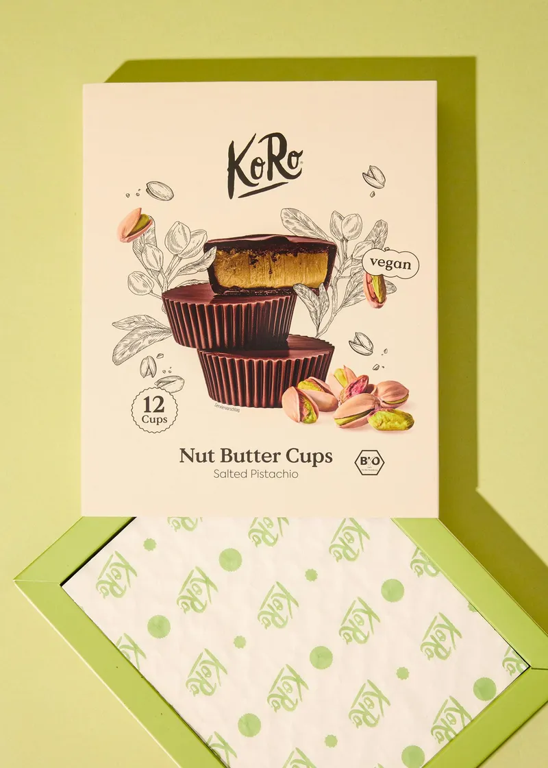 KoRo Geschenkbox Bio Nut Butter Cups Salted Pistachio | 12 x 13 g – Produktbild 4 von 5