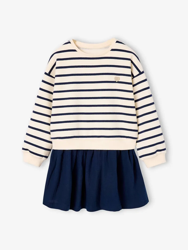 Vertbaudet Vertbaudet Mädchen Kleid mit em Oberteil, Marine, – Produktbild 2 von 4