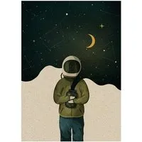 matabooks matabooks® A6 Postkarte mit Austronaut aus nachhaltigem Graspapier – Spacewalker – Produktbild 1 von 1