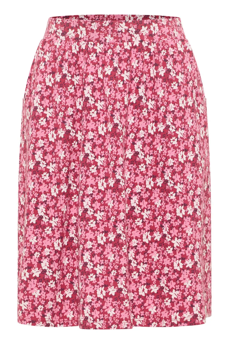 Tranquillo Jerseyrock Jutaa aus Bio-Baumwolle - red wildflowers / S – Produktbild 1 von 2