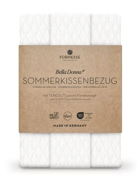 formesse formesse Bella Donna Sommerkissenbezug, Doubleface kühlt in heißen Sommernächten, Wollweiss, – Produktbild 1 von 4