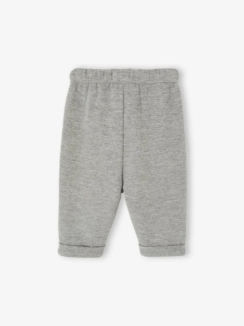 Vertbaudet Baby Jungen Hose mit Umschlag, Grau meliert, – Produktbild 2 von 3