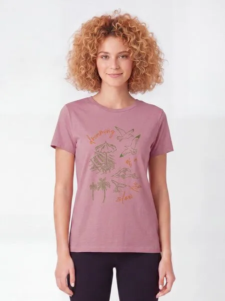 watapparel watapparel T-Shirt Frauen Dreaming of a slow life, Lilac dream, – Produktbild 2 von 2