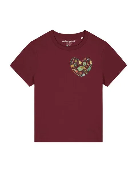 watapparel watapparel T-Shirt Frauen Gartenliebe, Burgundy, – Produktbild 1 von 3