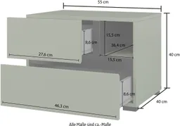 OTTO home Schlafzimmer-Set Cross, moderne, grifflose Optik, FSC-zertifiziert, (4-tlg., Bett 180x200cm, 2 Nachtkommoden, Schrank 2-oder 4-türig), Komplettschlafzimmer-Set – Produktbild 1 von 1
