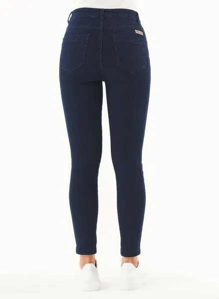 ORGANICATION ORGANICATION High Waist Skinny Jeans aus Bio-Baumwolle, Blau(dark navy), – Produktbild 4 von 4