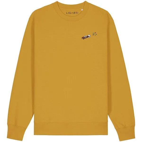 LIGARTI Bestickter Pullover – Astrowau der Space-Hund – LIGARTI Tiermanufaktur, Senfgelb, – Produktbild 1 von 3