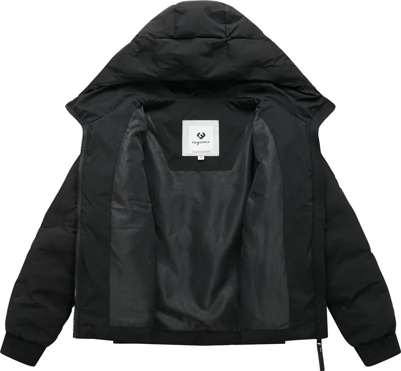 ragwear ragwear Outdoorjacke Lynnox Embossed Y Leichte Winterjacke mit Kapuze, wasserdicht und winddicht, Schwarz, – Produktbild 1 von 5