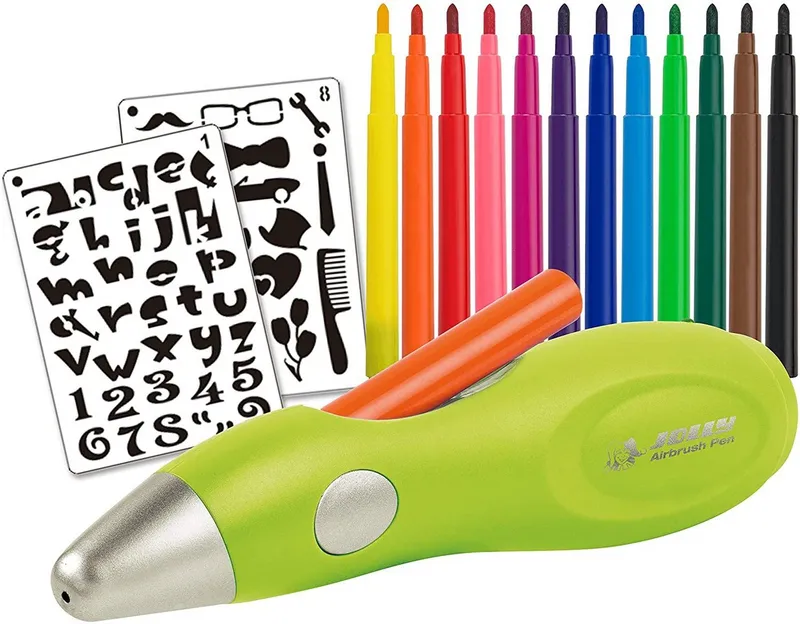 Jolly Jolly Kreativset Elektrischer Airbrush-Stift für Kinder inkl. Vorlagen (Airbrush Fun), (21-tlg), Bunt, – Produktbild 1 von 5