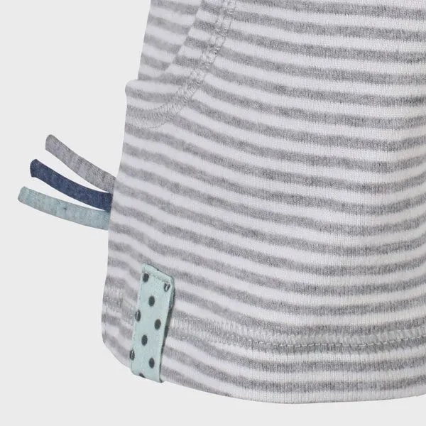OrganicEra Gestreifte Baby-Shorts 'OrganicEra' aus Bio-Baumwolle, Grau, – Produktbild 2 von 2