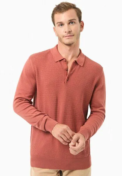 ORGANICATION ORGANICATION Polokragenpullover aus Bio-Baumwolle, Cinnamon, – Produktbild 1 von 4