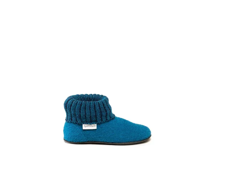 Gottstein Gottstein Kinder-Hüttenschuh Alpine Boot FE - Kinderhausschuh für Mädchen & Jungen aus 100% Schurwolle, Blau, – Produktbild 3 von 6