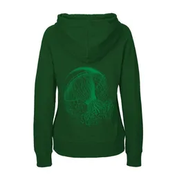 HANDGEDRUCKT HANDGEDRUCKT "Medusa" Frauen HOODY aus reiner Biobaumwolle (kbA) – Produktbild 1 von 1