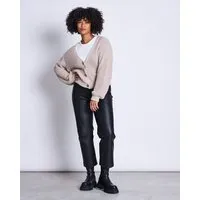 JAN N JUNE JAN N JUNE V-Ausschnitt Strickjacke LENA aus Baumwolle GOTS, Beige (ivory), – Produktbild 1 von 1