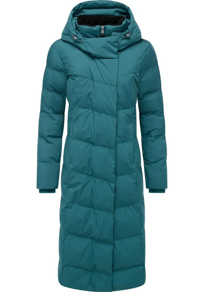 ragwear ragwear Wintermantel Pavla Long Soft YOUMODO Wasserdichter Steppmantel mit Kuschelkragen, Grün, – Produktbild 2 von 3