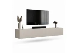 Planetmöbel TV-Schrank West TV-Board, Fernsehtisch 200 cm lang, TV-Lowboard (für Fernseher bis 55 Zoll, TV Schrank viel Stauraum, sideboard hängend, Fernsehschrank 2x 100 x 30 x 37,5 cm) kaschmir – Produktbild 1 von 1
