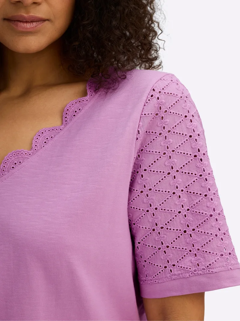 sheego by Joe Browns V-Shirt orchidee, Orchidee, – Produktbild 2 von 2