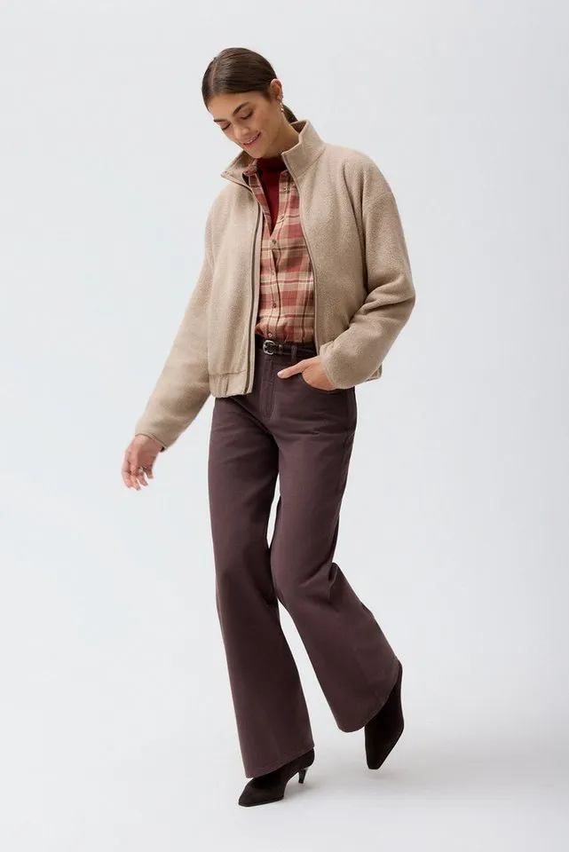People Wear Organic People Wear Organic Fleecejacke Beige Mélange GOTS zertifiziert, Braun, – Produktbild 5 von 5