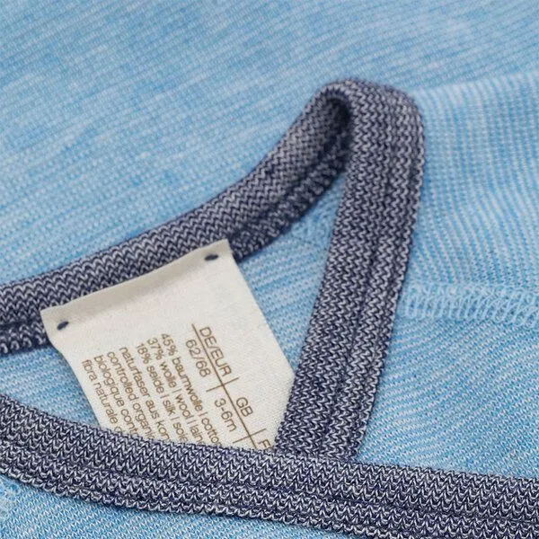 comazo|earth comazo|earth Baby Body aus Wolle-Seide Mix | GOTS zertifiziert, Hellblau-melange, – Produktbild 3 von 4