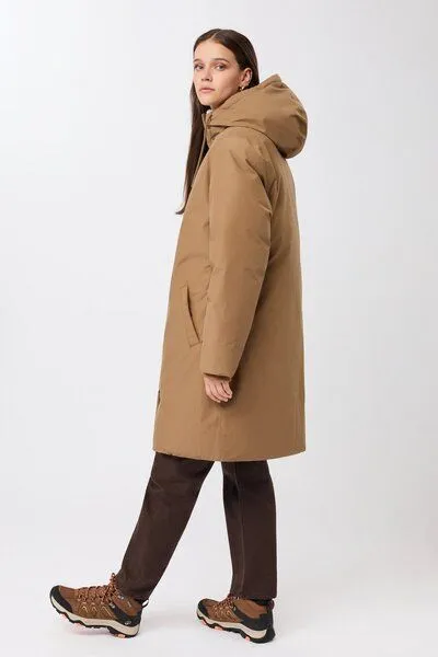 LangerChen LangerChen Lange Jacke mit Kapuze und Eco Daune, Oak (braun), – Produktbild 2 von 4