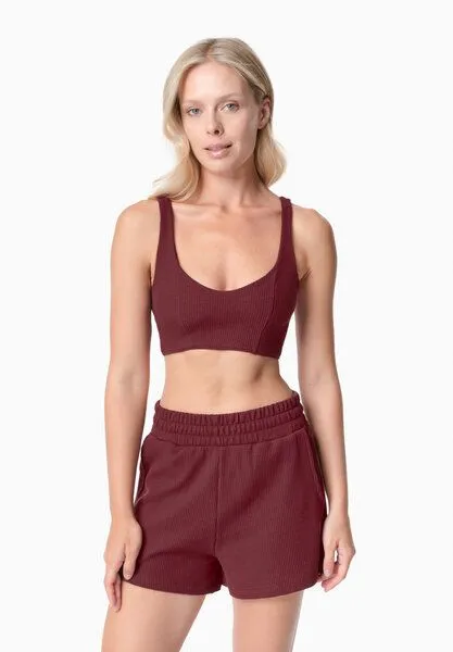 ORGANICATION ORGANICATION BELLA | Waffel Top aus Bio-Baumwolle und recyceltem Polyester, Bordeaux, – Produktbild 1 von 4