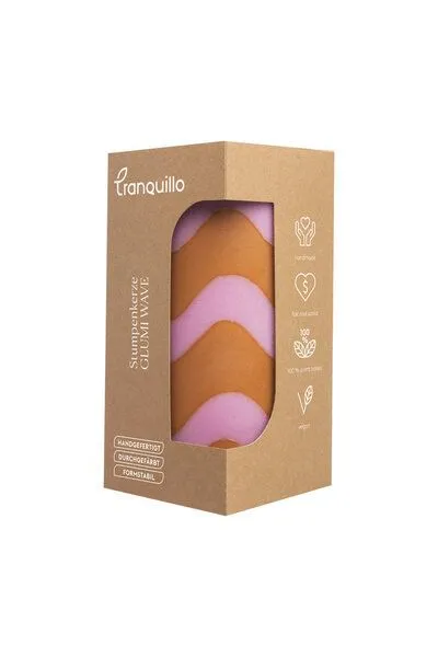Tranquillo Tranquillo Stumpenkerze GLUMI WAVE, Wax038-orange, – Produktbild 4 von 4
