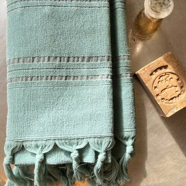 Karawan authentic Karawan authentic Fouta / Hammamtuch aus Biobaumwolle - Dolce Collection, Jade, – Produktbild 4 von 4