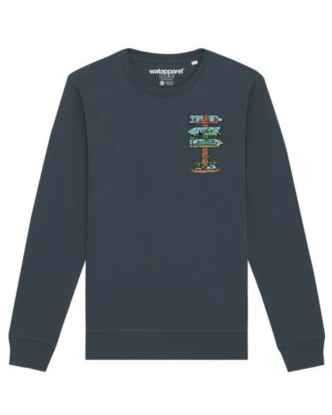 watapparel watapparel Sweatshirt Unisex Adventure is everywhere, India ink grey, – Produktbild 1 von 3