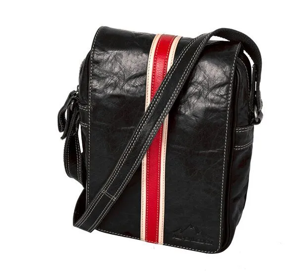 Alpenleder Alpenleder Umhängetasche STRIPES - Ebenholz, Ebenholz ( schwarz ), – Produktbild 1 von 4