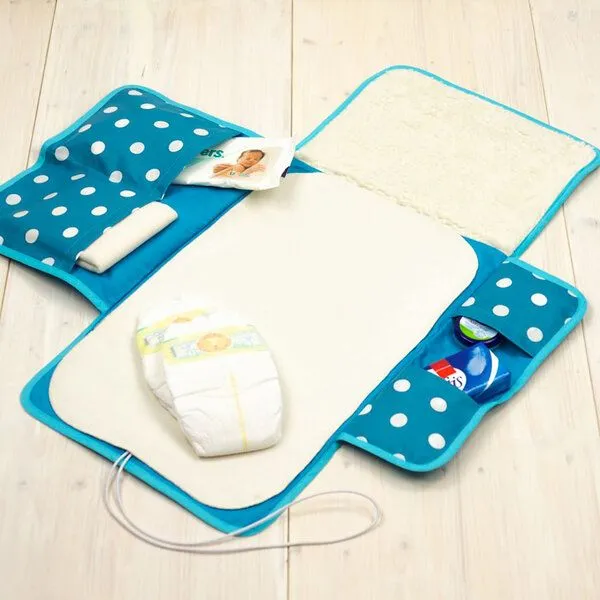 Flosinn Flosinn Wickeltasche Wickelunterlage Wickelclutch abwischbar, Türkis, – Produktbild 3 von 4