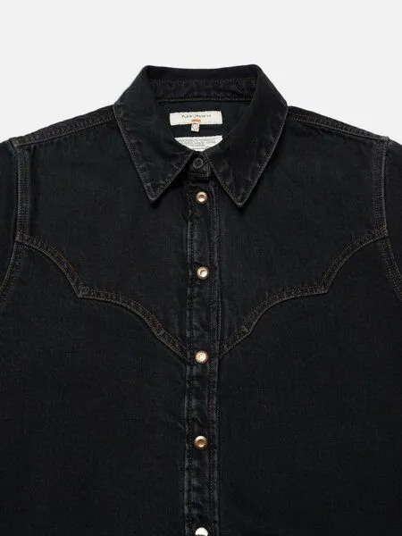Nudie Jeans Nudie Jeans Lotta Western Cut Denim Shirt - black, Schwarz (black), – Produktbild 3 von 3