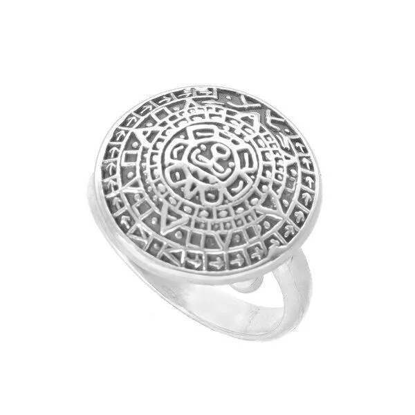 pakilia pakilia Silber Ring Aztekenkalender Fair-Trade und handmade – Produktbild 6 von 8