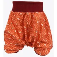 liebewicht liebewicht kurze Pumphose Sommerhose gemustert aus Biobaumwolle, Orange gemustert/rot, – Produktbild 1 von 1