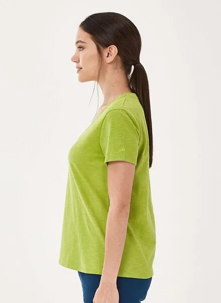 ORGANICATION ORGANICATION Basic T-Shirt aus Bio-Baumwolle mit V-Ausschnitt, Meadow green, – Produktbild 3 von 4