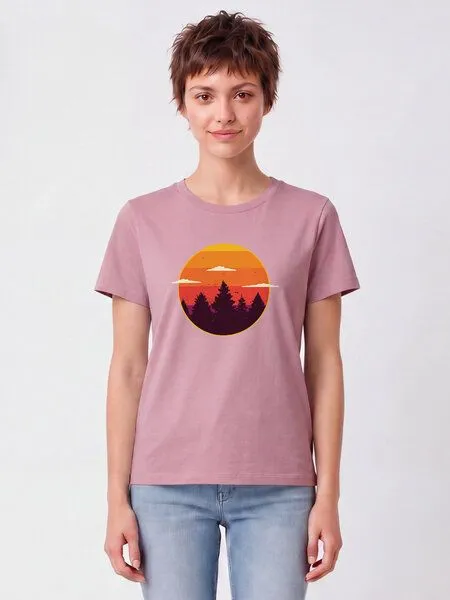watapparel watapparel T-Shirt Frauen Sunset forest, Lilac dream, – Produktbild 2 von 2