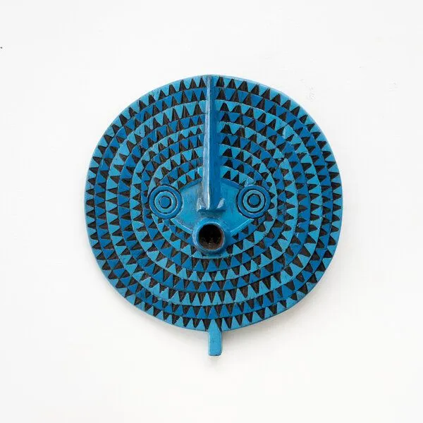 Moogoo Creative Africa Moogoo Creative Africa Sonnenmaske "Masque solaire" aus Burkina Faso | Wanddekoration | verschiedene Größen und Farben | Unikate, Blau, – Produktbild 1 von 1