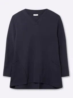 sheego Sweatshirt tiefblau-gestreift – Produktbild 1 von 1