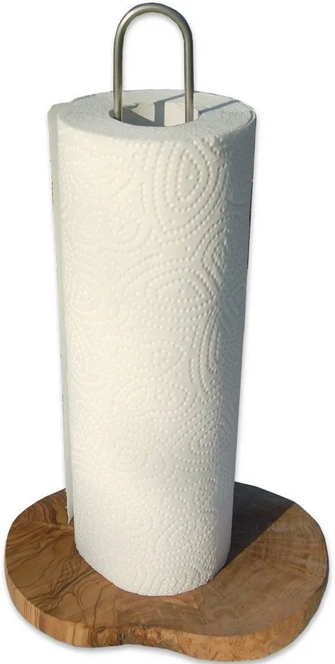 Olivenholz erleben Olivenholz erleben Küchenrollenhalter DESIGN aus Olivenholz – Produktbild 1 von 4