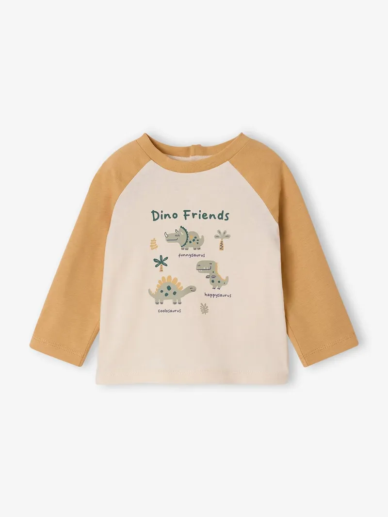Vertbaudet Baby Shirt mit Print, Curry, – Produktbild 1 von 4