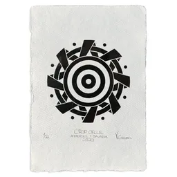 Veskor Cassiopeia Veskor Cassiopeia AMMERSEE Kornkreis Linoldruck | 21 x 29,7 cm (A4) | Schwarz auf Naturweiß – Produktbild 1 von 1