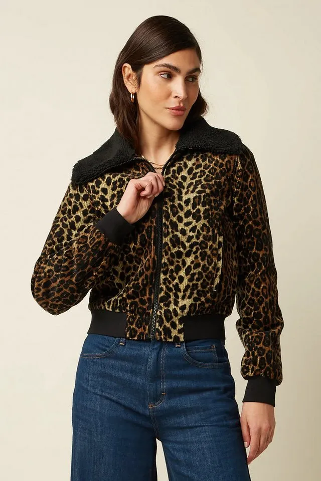 king louie king louie Cordjacke Arizona Jacket Fargo Cord - modische Cordjacke mit Animal-Print, Braun, – Produktbild 2 von 5