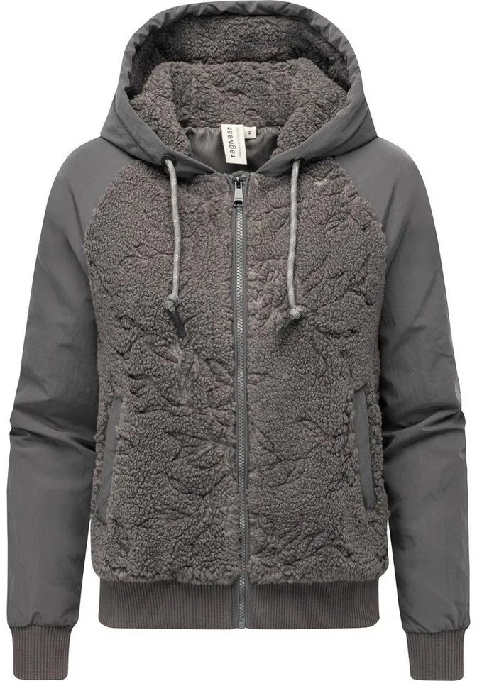 ragwear ragwear Plüschjacke Talianita YOUMODO Leicht gefütterte Teddyjacke mit Kapuze, Grau, – Produktbild 2 von 4