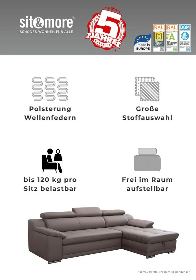 sit&more Polsterhocker Andiamo, Braun, – Produktbild 4 von 5