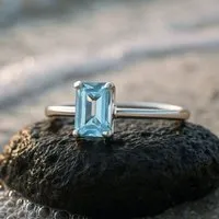 Spirit of Island Spirit of Island Silber Solitär Ring "Surfing Aquamarin" |Blauer Aquamarin Edelstein – Produktbild 1 von 1