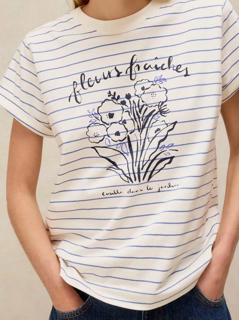 White Stuff Grafik-T-Shirt Gina - 48, Weiß print, – Produktbild 3 von 4