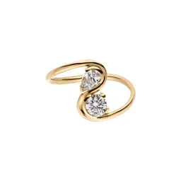 Maren Jewellery Wave Moi et Toi Ring - 52 / 18K Gelbgold & Labordiamanten – Produktbild 1 von 1