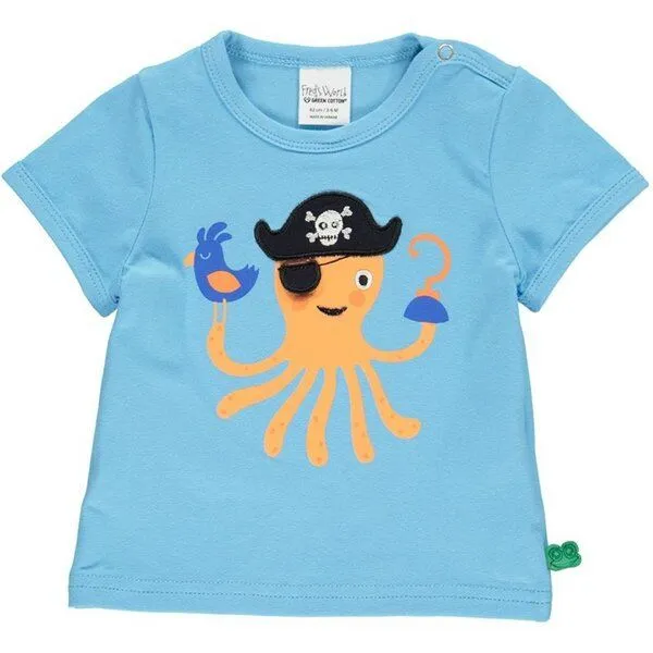 Fred's World by Green Cotton Fred's World by Green Cotton Kurzam - T-Shirt Krake, Hellblau, – Produktbild 1 von 2